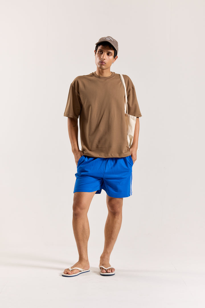 Light Brown Loose Fit Cropped T-Shirt