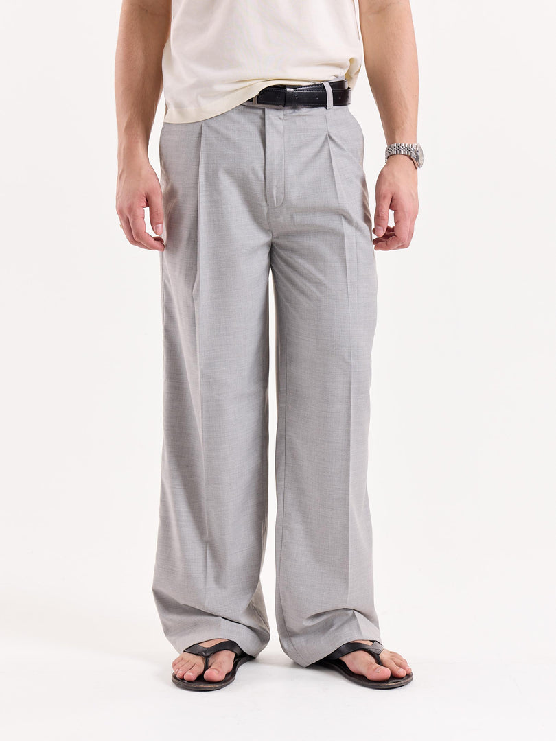 Light Grey Baggy Fit Trousers