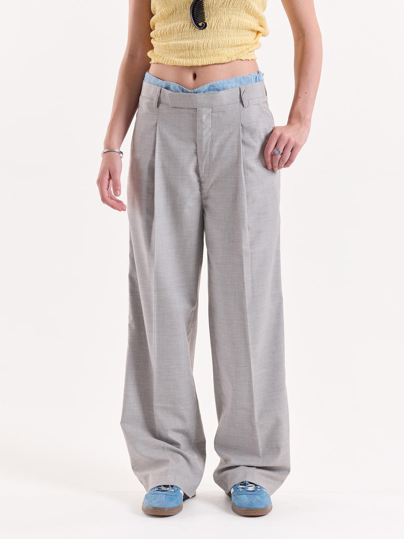 Light Grey Baggy Fit Trousers