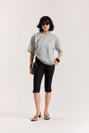 Light Grey Loose Fit Cropped T-Shirt