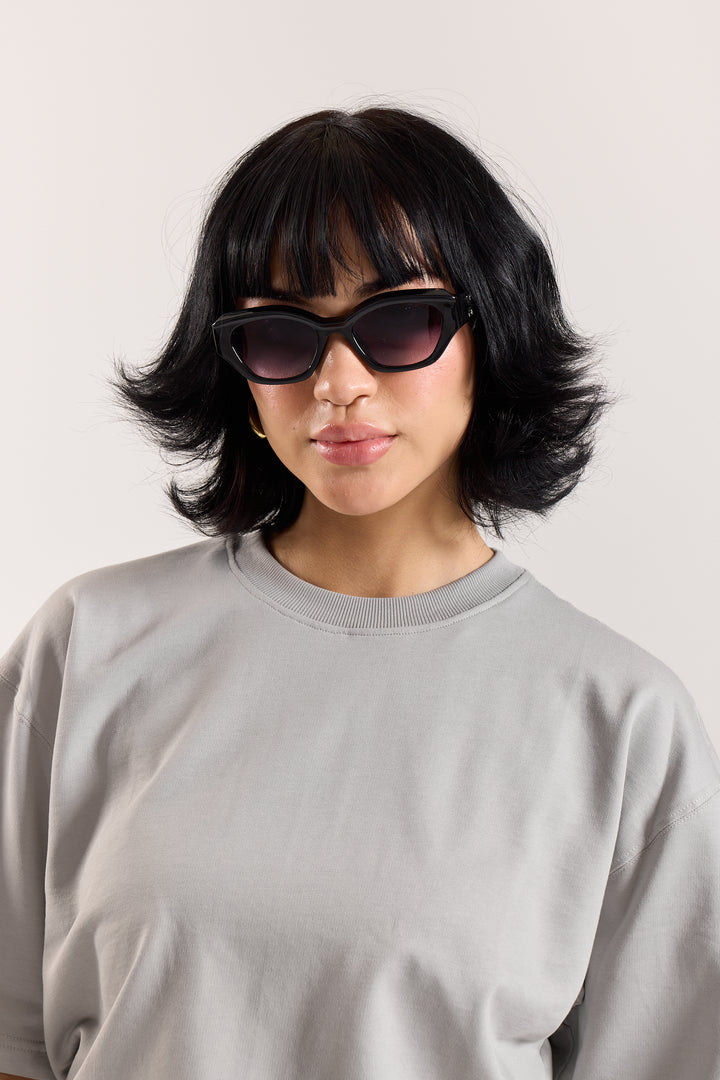 Light Grey Loose Fit Cropped T-Shirt