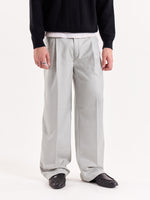Load image into Gallery viewer, Light Grey Textured Baggy Fit Trousers