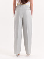 Load image into Gallery viewer, Light Grey Textured Baggy Fit Trousers