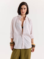 Load image into Gallery viewer, Light Pink Chambray Linen Shirt