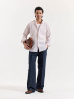 Load image into Gallery viewer, Light Pink Chambray Linen Shirt