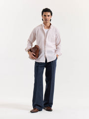 Light Pink Chambray Linen Shirt