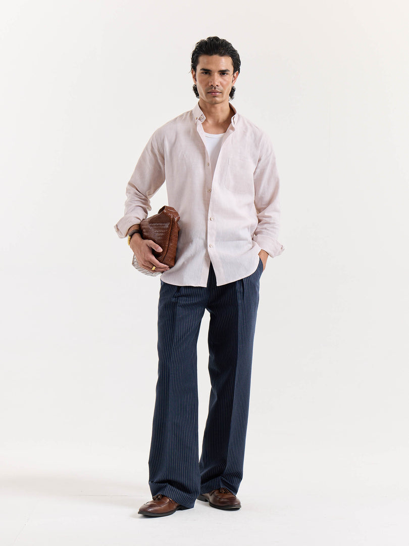 Light Pink Chambray Linen Shirt