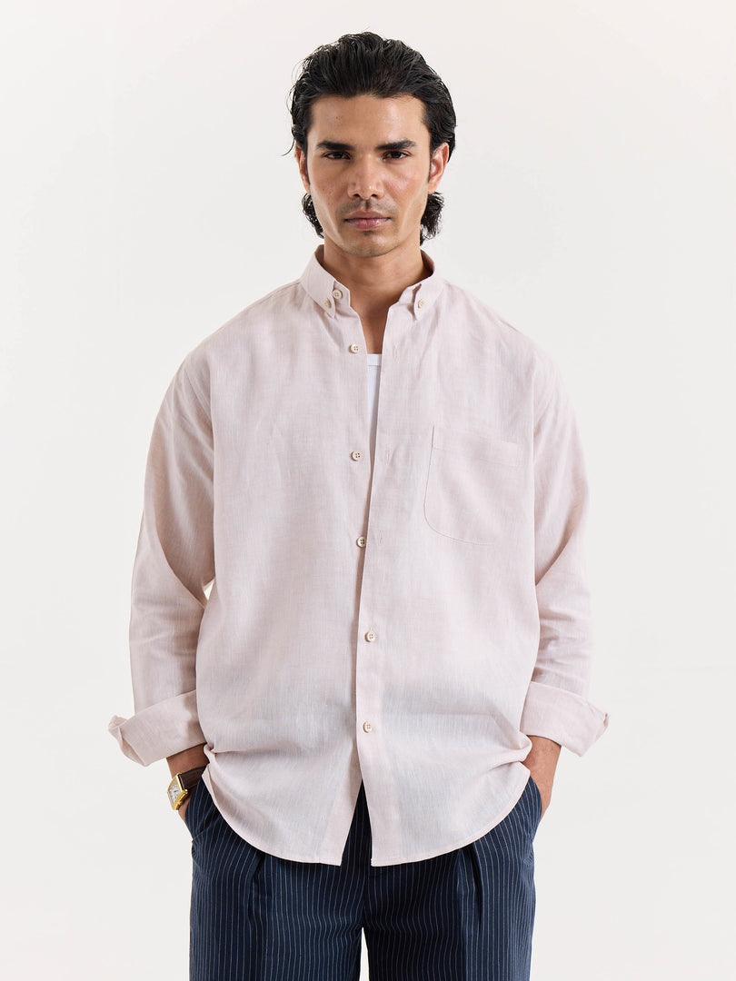Light Pink Chambray Linen Shirt