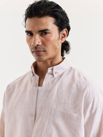 Load image into Gallery viewer, Light Pink Chambray Linen Shirt