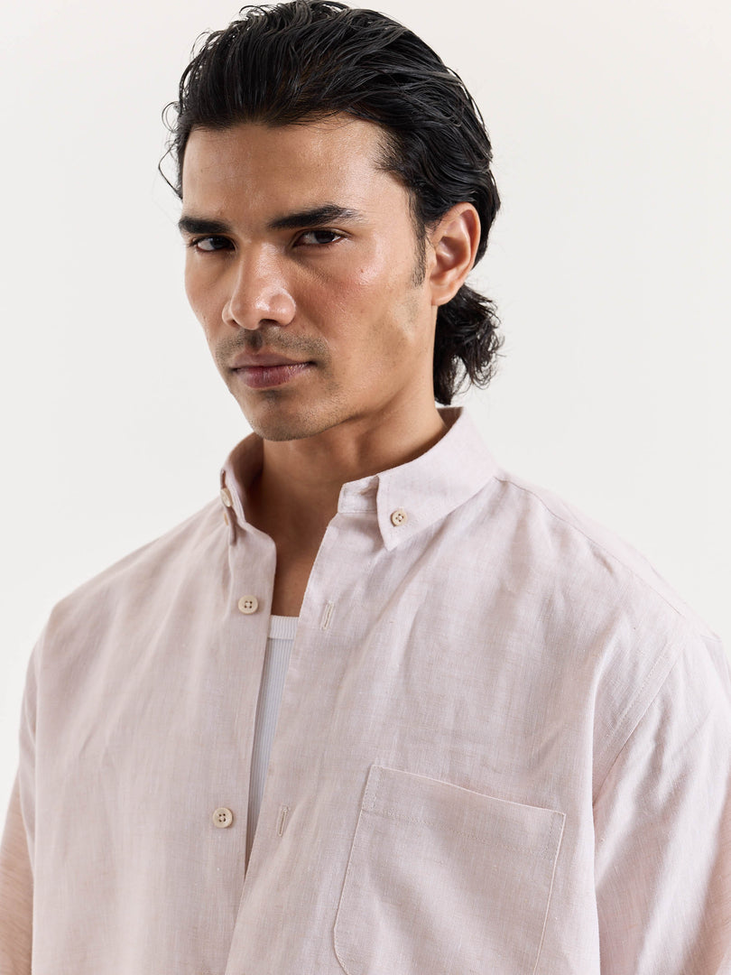 Light Pink Chambray Linen Shirt