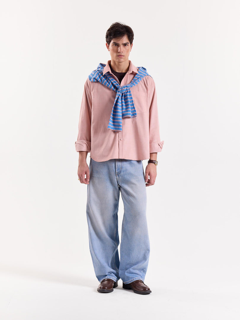 Light Pink Corduroy Oversized Shirt