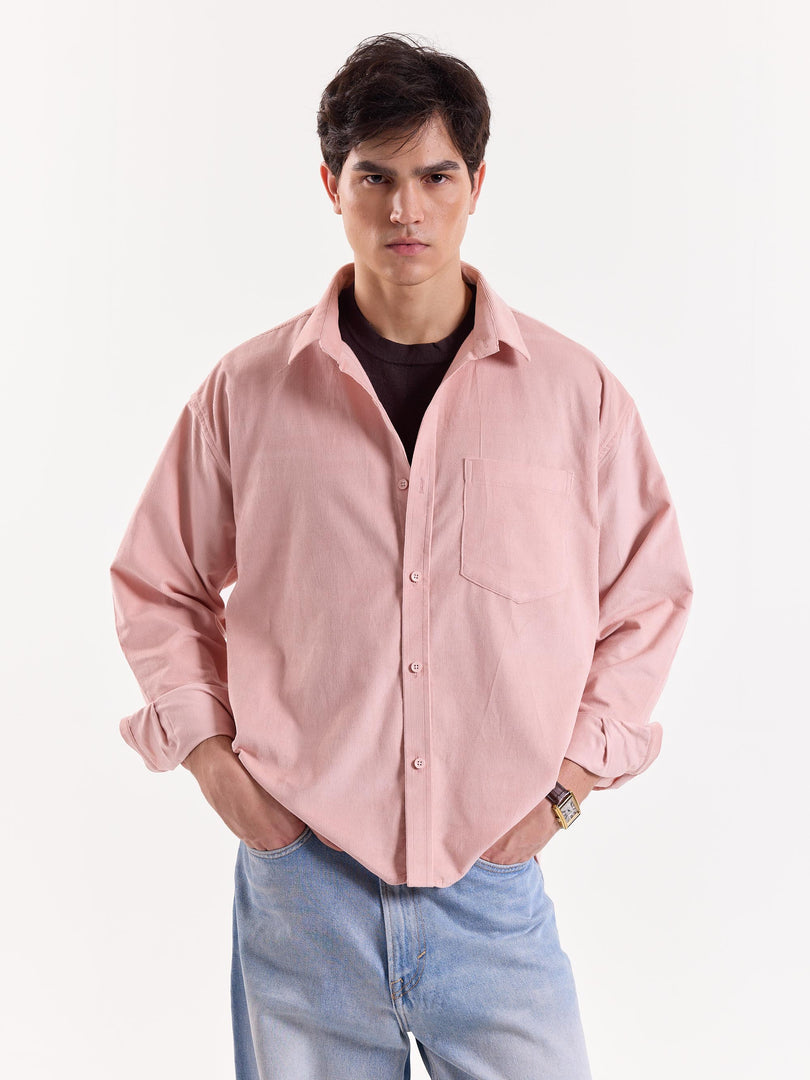 Light Pink Corduroy Oversized Shirt