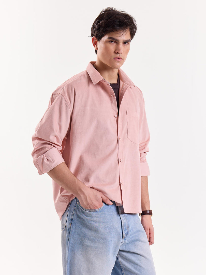 Light Pink Corduroy Oversized Shirt