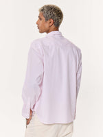 Load image into Gallery viewer, Light Pink Pinstriped Oversized Cropped Shirt