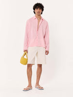 Load image into Gallery viewer, Light Pink Textured Cropped Shirt