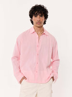 Load image into Gallery viewer, Light Pink Textured Cropped Shirt