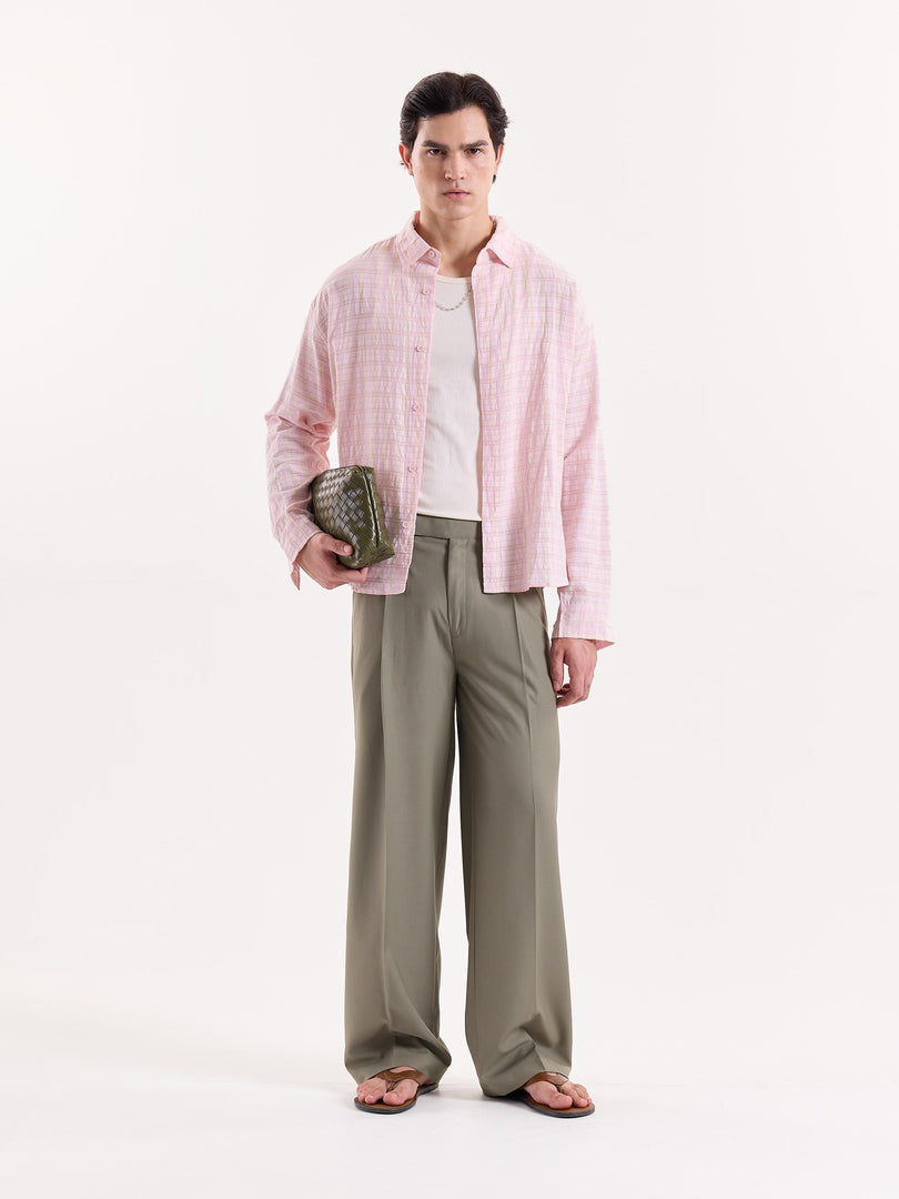 Light Sage Baggy Fit Trousers