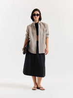 Load image into Gallery viewer, Light Taupe Striped Irish Linen Shirt