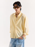 Load image into Gallery viewer, Light Yellow Linen Cropped Shirt
