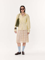 Light Yellow Oversized Cropped Shirt