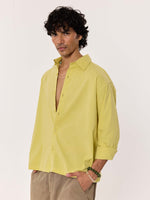 Load image into Gallery viewer, Lime Green Textured Cropped Shirt