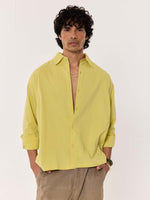Load image into Gallery viewer, Lime Green Textured Cropped Shirt
