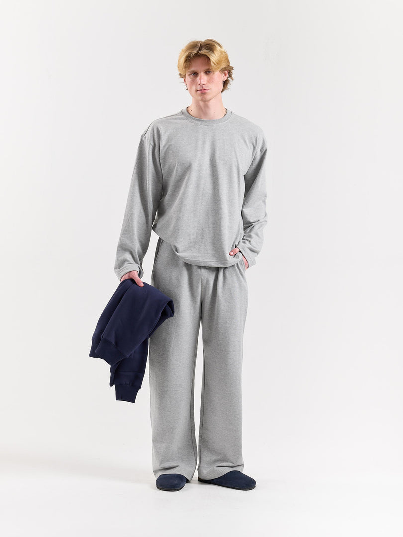 Marl Grey Loose Fit Cropped T-Shirt