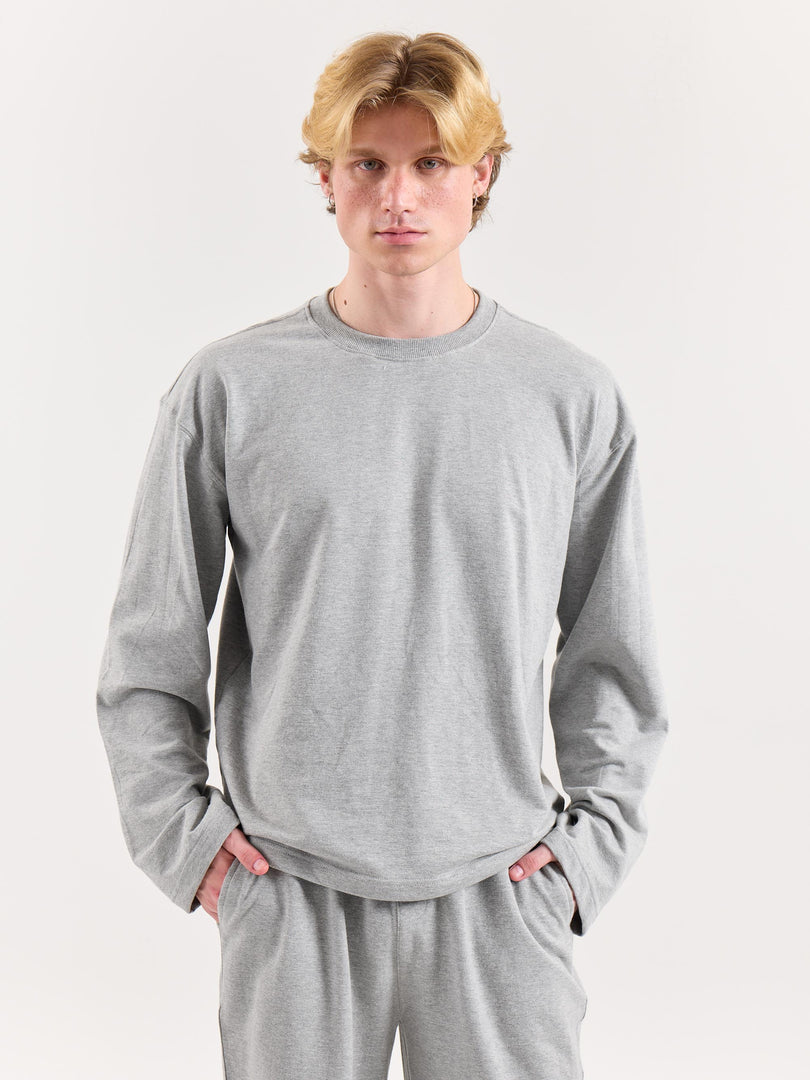 Marl Grey Loose Fit Cropped T-Shirt