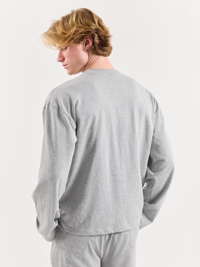 Marl Grey Loose Fit Cropped T-Shirt