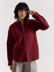 Maroon Poplin Shirt