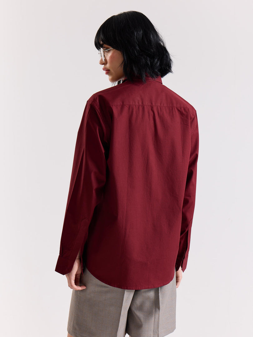Maroon Poplin Shirt