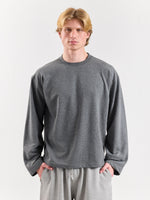 Load image into Gallery viewer, Melange Grey Loose Fit Cropped T-Shirt