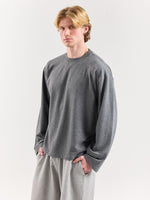 Load image into Gallery viewer, Melange Grey Loose Fit Cropped T-Shirt