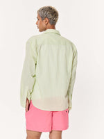 Load image into Gallery viewer, Melon Green Striped Oversized Cropped Shirt