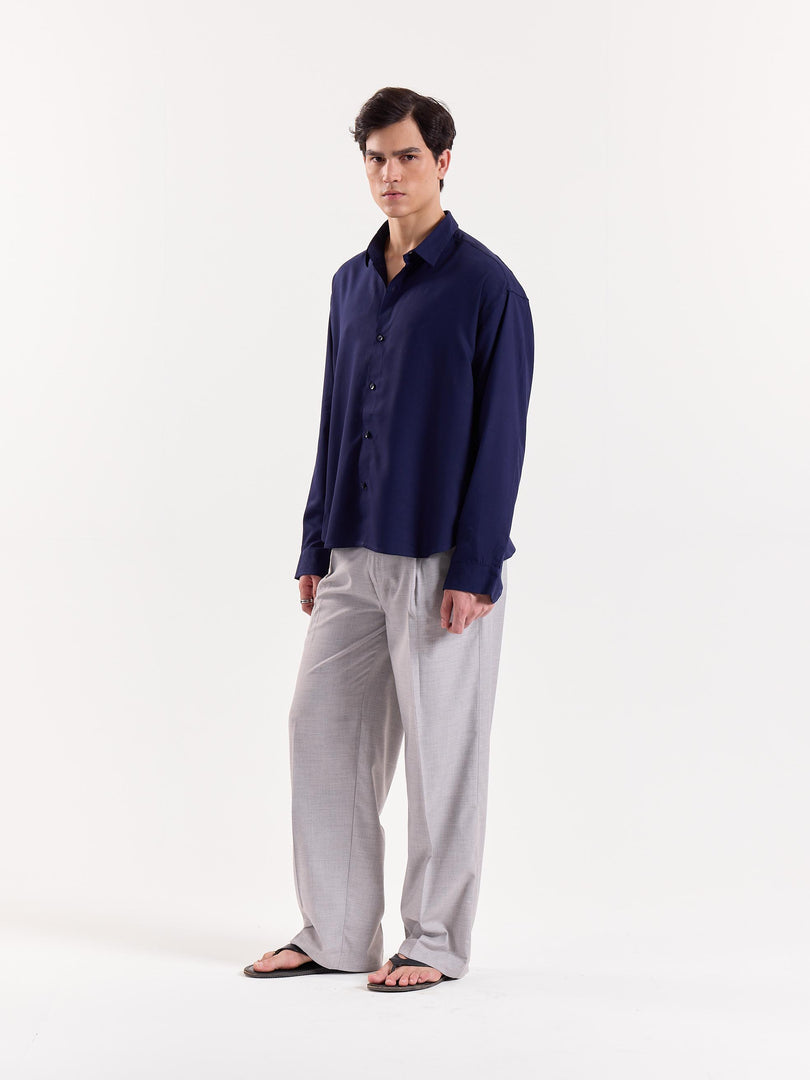 Midnight Lapis - Drape Shirt