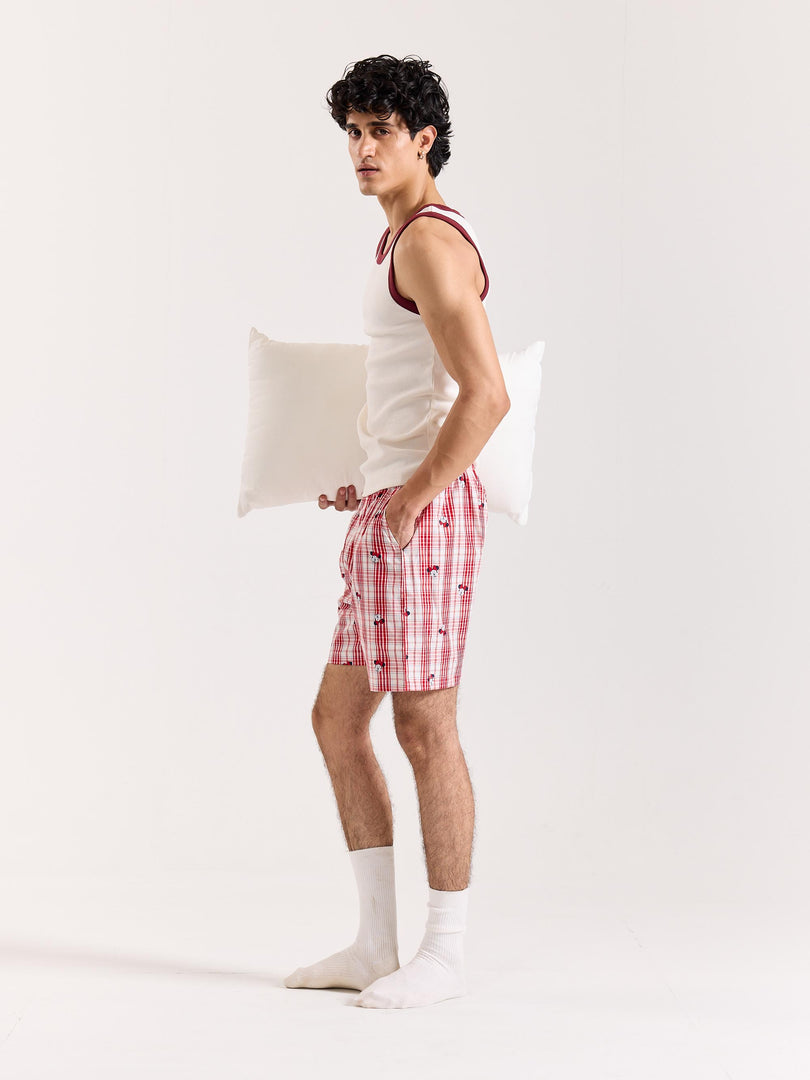 Minnie Printed Checkmate Shorts (Pre-order)