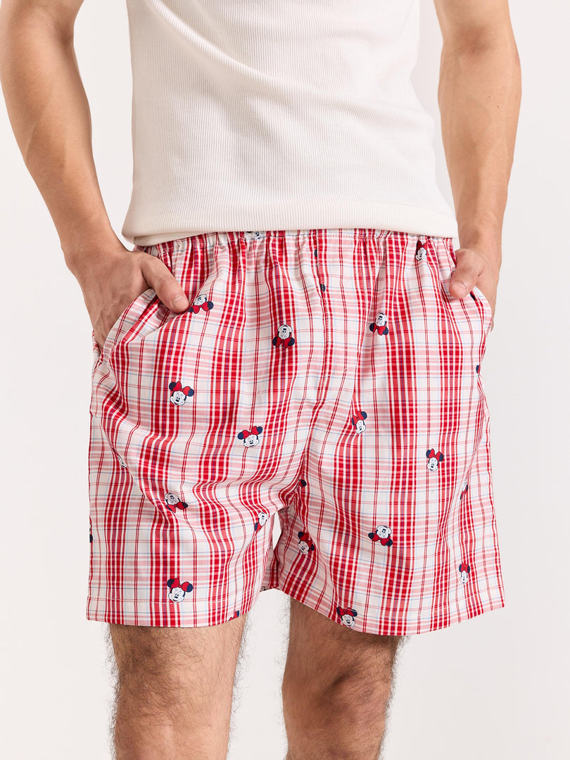 Minnie Printed Checkmate Shorts (Pre-order)