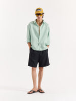 Load image into Gallery viewer, Mint Green Linen Cropped Shirt