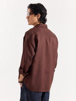 Load image into Gallery viewer, Mocha Brown Linen Cropped Shirt