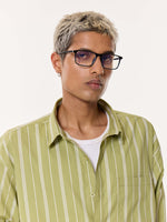 Load image into Gallery viewer, Moss Green Striped Oversized Cropped Shirt