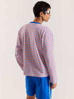 Load image into Gallery viewer, Multicolour Striped Loose Fit Cropped T-Shirt