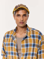 Load image into Gallery viewer, Mustard Yellow Multichecked Oversized Cropped Shirt