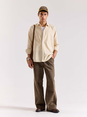 Relaxed Fit Mustard Striped Shirt