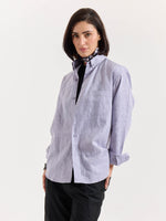 Load image into Gallery viewer, Lavender Grey Chambray Linen Shirt
