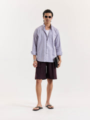 Lavender Grey Chambray Linen Shirt