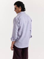 Load image into Gallery viewer, Lavender Grey Chambray Linen Shirt