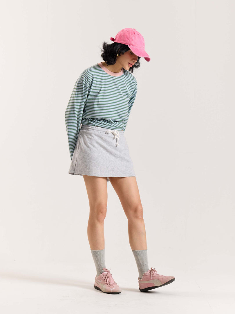 Muted Sage Loose Fit Cropped T-Shirt