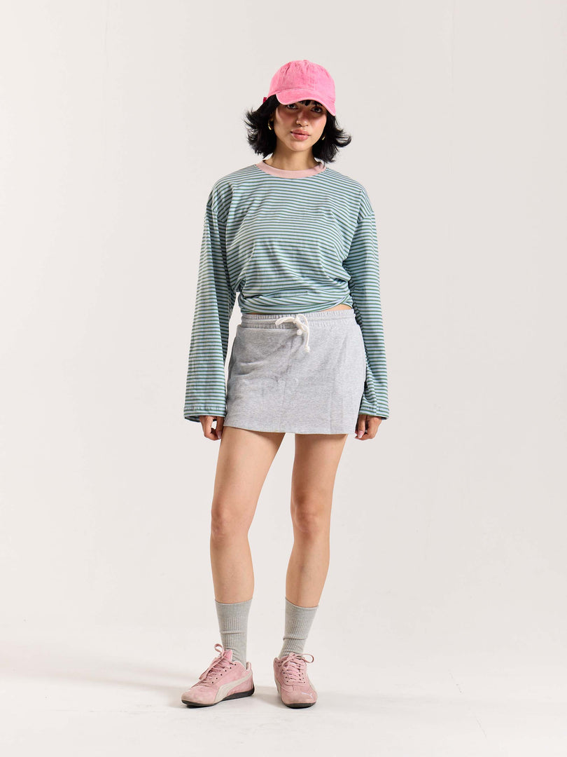 Muted Sage Loose Fit Cropped T-Shirt