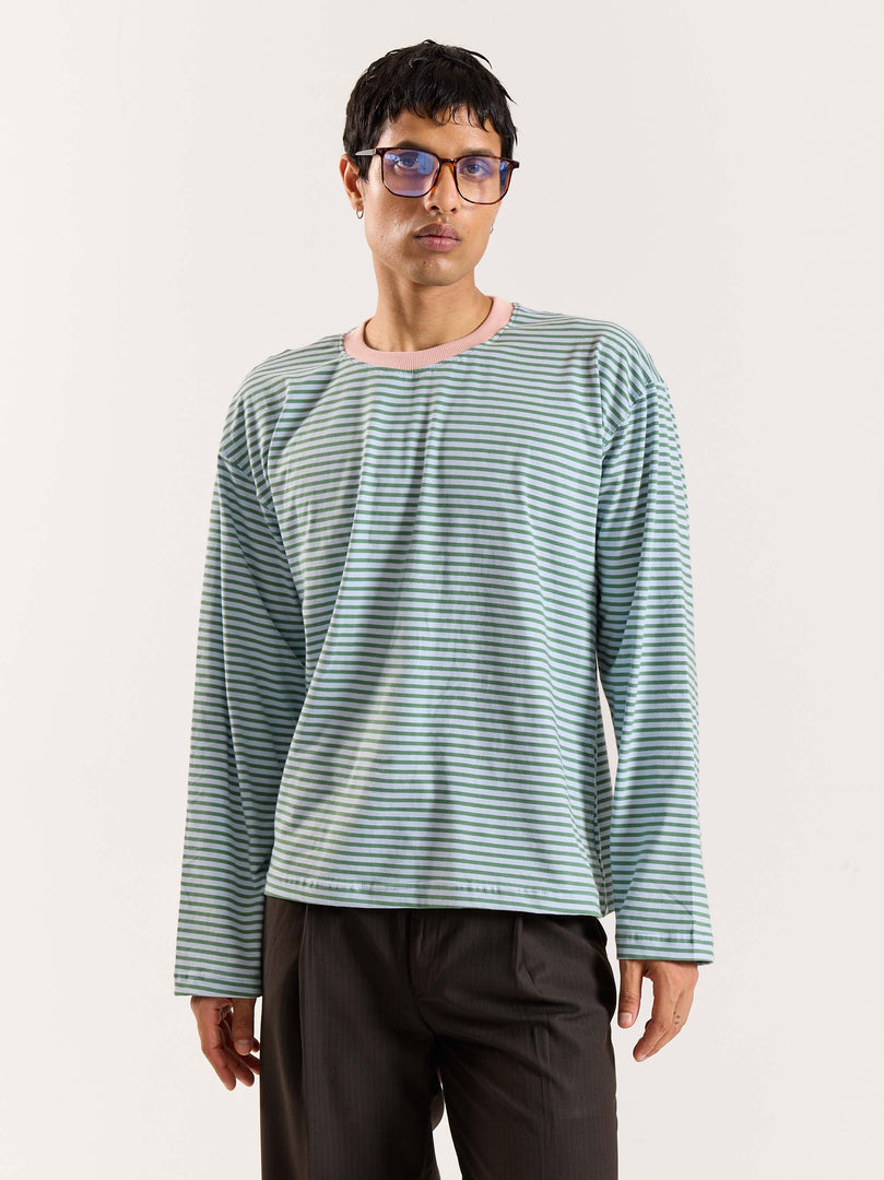 Muted Sage Loose Fit Cropped T-Shirt