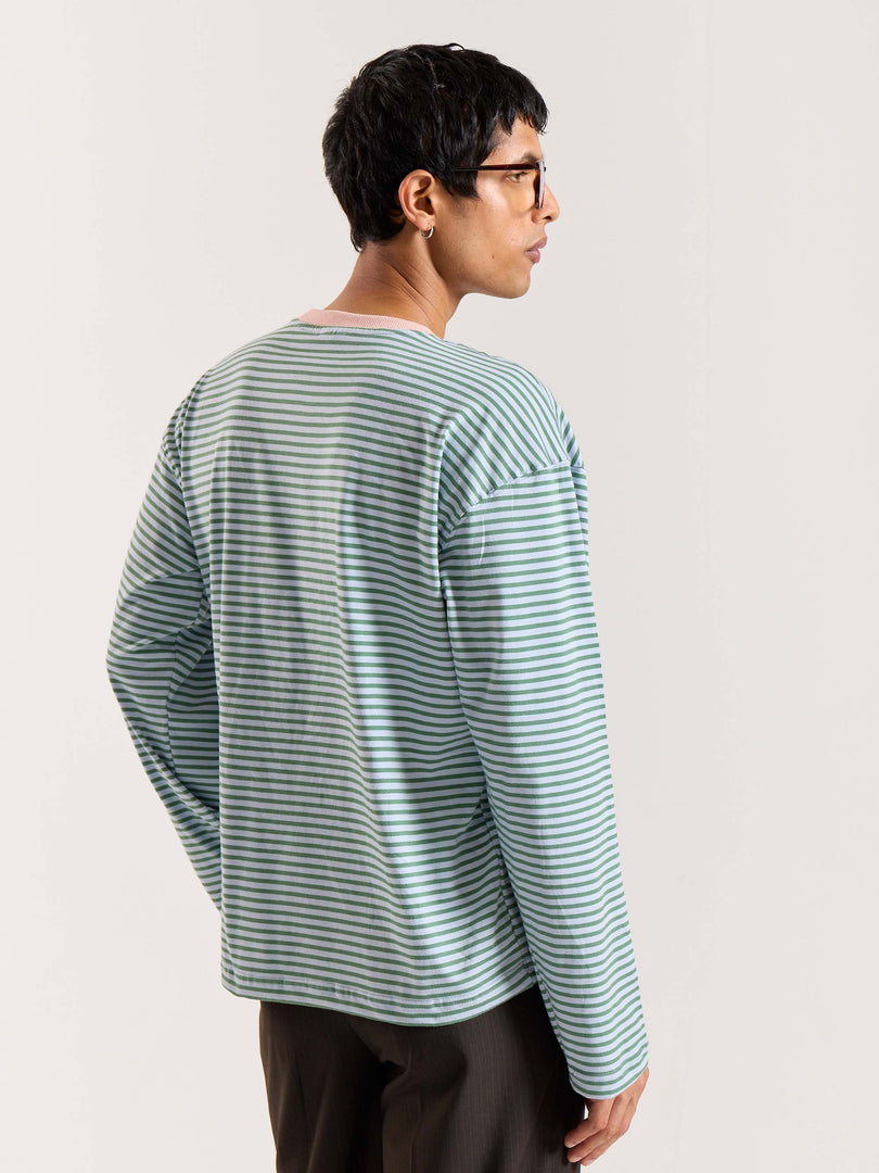 Muted Sage Loose Fit Cropped T-Shirt
